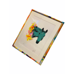 Hest med tagget ramme