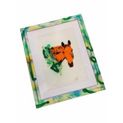 Hest med tagget ramme