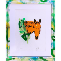 Hest med tagget ramme