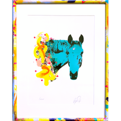 Hest med tagget ramme