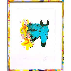 Hest med tagget ramme